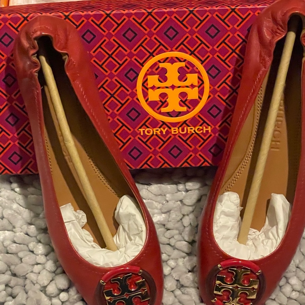 Tory Burch Cherry Red Flats